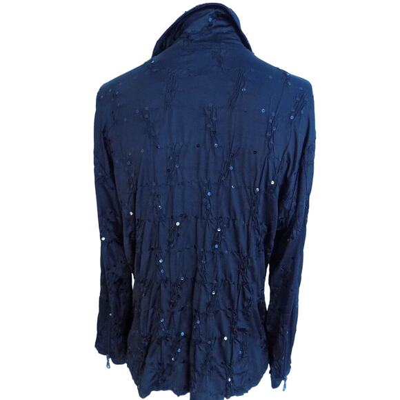 Berek black knit top stretch sequins size Large - Picture 5 of 8